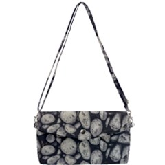 White Rocks Close Up Pattern Photo Removable Strap Clutch Bag