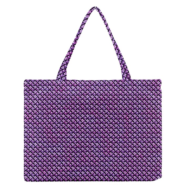 Metallic Mesh Screen 2 Zipper Medium Tote Bag