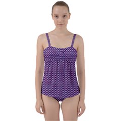 Metallic Mesh Screen 2 Twist Front Tankini Set by impacteesstreetweareight