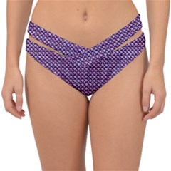 Metallic Mesh Screen 2 Double Strap Halter Bikini Bottom