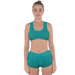 Metallic Mesh Screen 2-blue Racerback Boyleg Bikini Set by impacteesstreetweareight