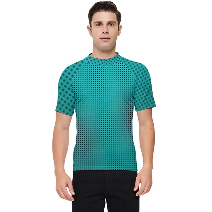 Metallic Mesh Screen 2-blue Men s Short Sleeve Rash Guard