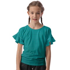 Metallic Mesh Screen 2-blue Kids  Cut Out Flutter Sleeves