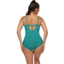 Metallic Mesh Screen 2-blue Retro Full Coverage Swimsuit View4