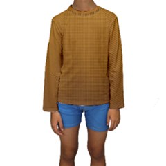 Metallic Mesh Screen 2-gold Kids  Long Sleeve Swimwear by impacteesstreetweareight