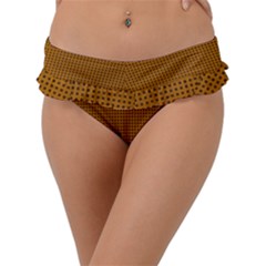 Metallic Mesh Screen 2-gold Frill Bikini Bottom by impacteesstreetweareight