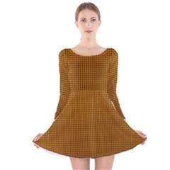 Metallic Mesh Screen 2-gold Long Sleeve Velvet Skater Dress by impacteesstreetweareight