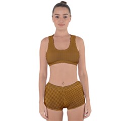 Metallic Mesh Screen 2-gold Racerback Boyleg Bikini Set by impacteesstreetweareight