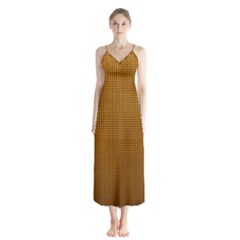 Metallic Mesh Screen 2-gold Button Up Chiffon Maxi Dress by impacteesstreetweareight