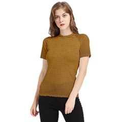 Metallic Mesh Screen 2-gold Women s Short Sleeve Rash Guard by impacteesstreetweareight