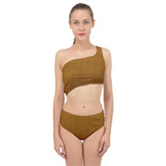 Metallic Mesh Screen 2-gold Spliced Up Two Piece Swimsuit by impacteesstreetweareight