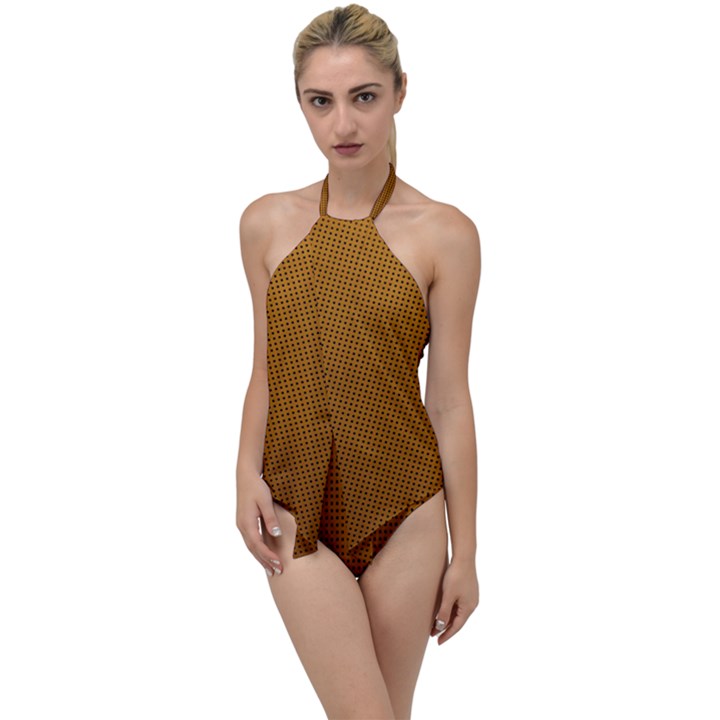 Metallic Mesh Screen 2-gold Go with the Flow One Piece Swimsuit