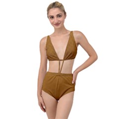 Metallic Mesh Screen 2-gold Tied Up Two Piece Swimsuit by impacteesstreetweareight