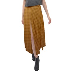 Metallic Mesh Screen 2-gold Velour Split Maxi Skirt by impacteesstreetweareight