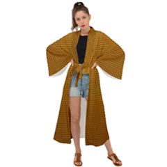 Metallic Mesh Screen 2-gold Maxi Kimono by impacteesstreetweareight