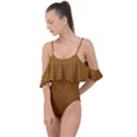 Metallic Mesh Screen 2-gold Drape Piece Swimsuit View1