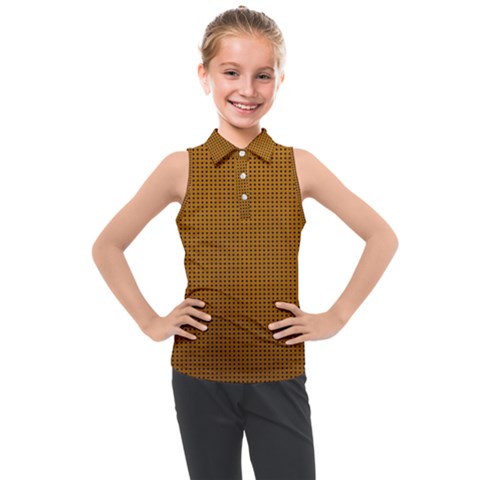 Metallic Mesh Screen 2-gold Kids  Sleeveless Polo Tee by impacteesstreetweareight