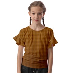 Metallic Mesh Screen 2-gold Kids  Cut Out Flutter Sleeves by impacteesstreetweareight