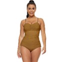 Metallic Mesh Screen 2-gold Retro Full Coverage Swimsuit View1