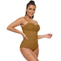 Metallic Mesh Screen 2-gold Retro Full Coverage Swimsuit View3