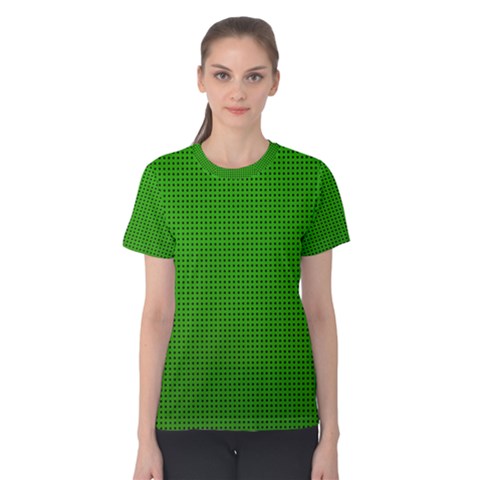 Metallic Mesh Screen 2-green Women s Cotton Tee by impacteesstreetweareight