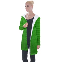 Metallic Mesh Screen 2-green Longline Hooded Cardigan by impacteesstreetweareight