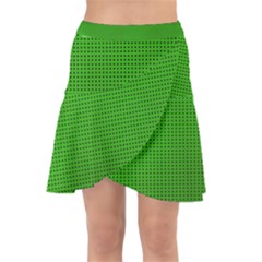 Metallic Mesh Screen 2-green Wrap Front Skirt by impacteesstreetweareight