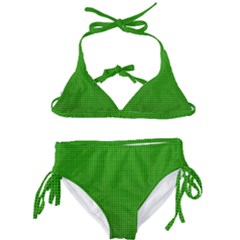 Metallic Mesh Screen 2-green Kids  Classic Bikini Set