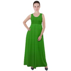 Metallic Mesh Screen 2-green Empire Waist Velour Maxi Dress