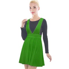 Metallic Mesh Screen 2-green Plunge Pinafore Velour Dress by impacteesstreetweareight