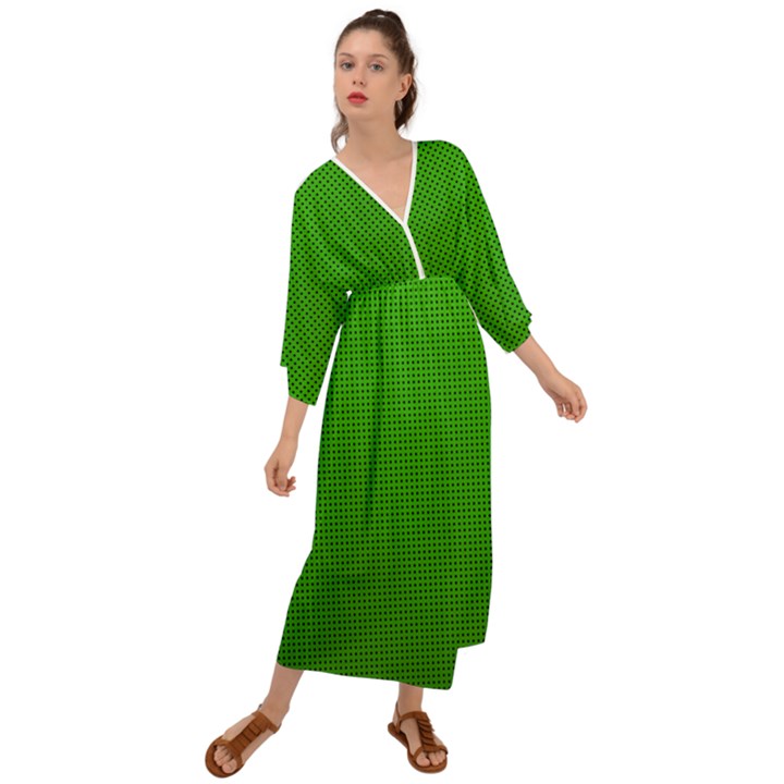 Metallic Mesh Screen 2-green Grecian Style  Maxi Dress