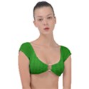 Metallic Mesh Screen 2-green Cap Sleeve Ring Bikini Top View1