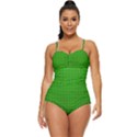 Metallic Mesh Screen 2-green Retro Full Coverage Swimsuit View1