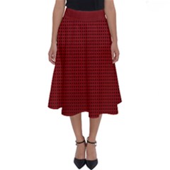 Metallic Mesh Screen 2-red Perfect Length Midi Skirt by impacteesstreetweareight