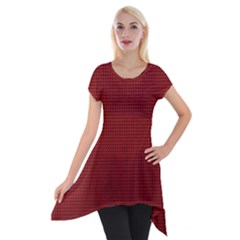 Metallic Mesh Screen 2-red Short Sleeve Side Drop Tunic by impacteesstreetweareight