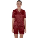 Metallic Mesh Screen 2-red Satin Short Sleeve Pajamas Set View1