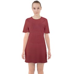 Metallic Mesh Screen 2-red Sixties Short Sleeve Mini Dress by impacteesstreetweareight