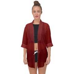 Metallic Mesh Screen 2-red Open Front Chiffon Kimono by impacteesstreetweareight