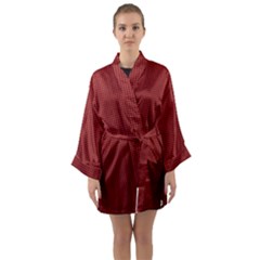 Metallic Mesh Screen 2-red Long Sleeve Satin Kimono by impacteesstreetweareight