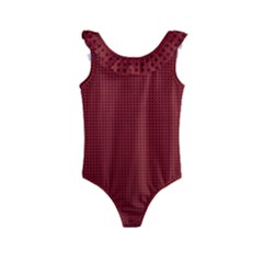 Metallic Mesh Screen 2-red Kids  Frill Swimsuit by impacteesstreetweareight