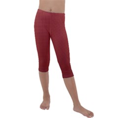 Metallic Mesh Screen 2-red Kids  Lightweight Velour Capri Leggings  by impacteesstreetweareight