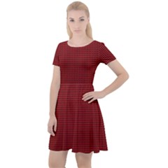 Metallic Mesh Screen 2-red Cap Sleeve Velour Dress  by impacteesstreetweareight