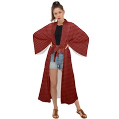 Metallic Mesh Screen 2-red Maxi Kimono by impacteesstreetweareight