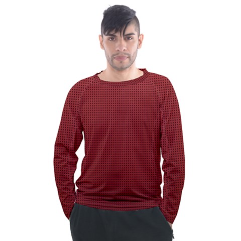 Metallic Mesh Screen 2-red Men s Long Sleeve Raglan Tee by impacteesstreetweareight