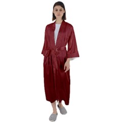 Metallic Mesh Screen 2-red Maxi Satin Kimono by impacteesstreetweareight