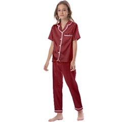 Metallic Mesh Screen 2-red Kids  Satin Short Sleeve Pajamas Set by impacteesstreetweareight