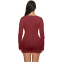 Metallic Mesh Screen 2-red Long Sleeve Boyleg Swimsuit View4