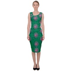 Lotus Bloom In The Blue Sea Of Peacefulness Sleeveless Pencil Dress by pepitasart