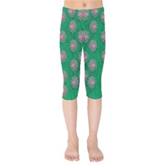 Lotus Bloom In The Blue Sea Of Peacefulness Kids  Capri Leggings  by pepitasart