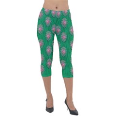 Lotus Bloom In The Blue Sea Of Peacefulness Lightweight Velour Capri Leggings  by pepitasart